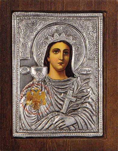Saint Barbara Silver Plated Icon